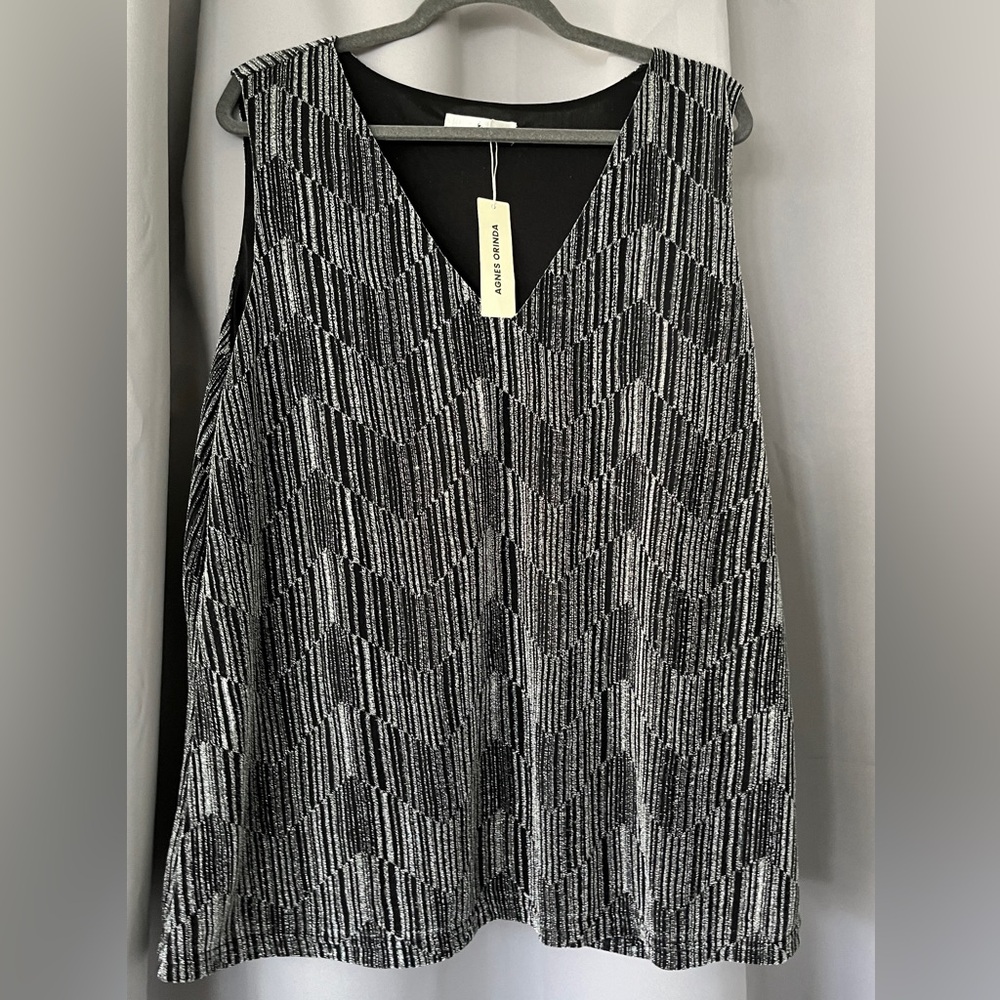 Women’s Agnes Orinda Sleeveless Black/Silver Top Size 3T
